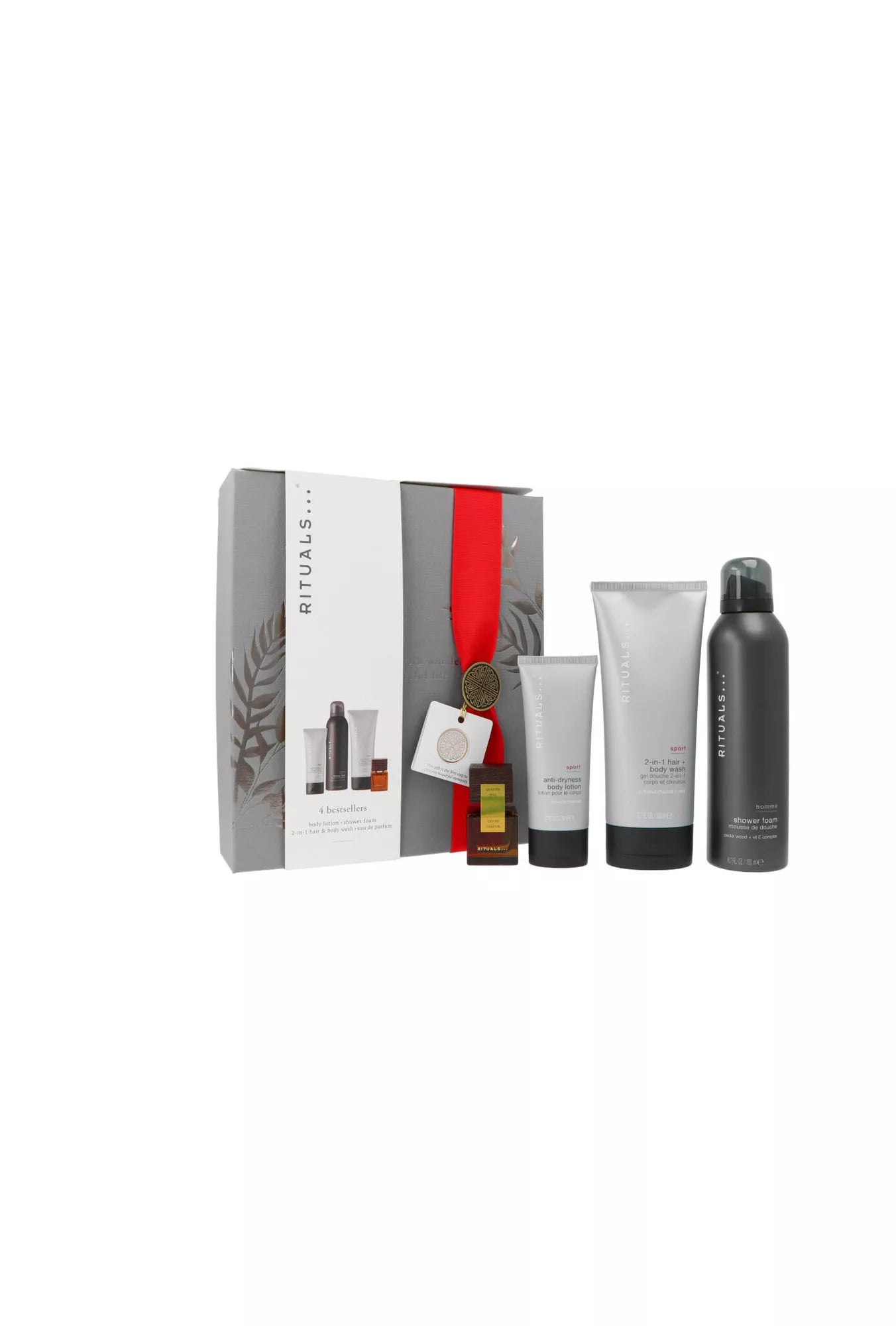 Zestaw Rituals Homme - Medium 2024 L`Essentiel Edp 15ml Homme Foaming Shower Gel 200ml + Sport Body Lotion 70ml + Sport Shower Gel 200ml