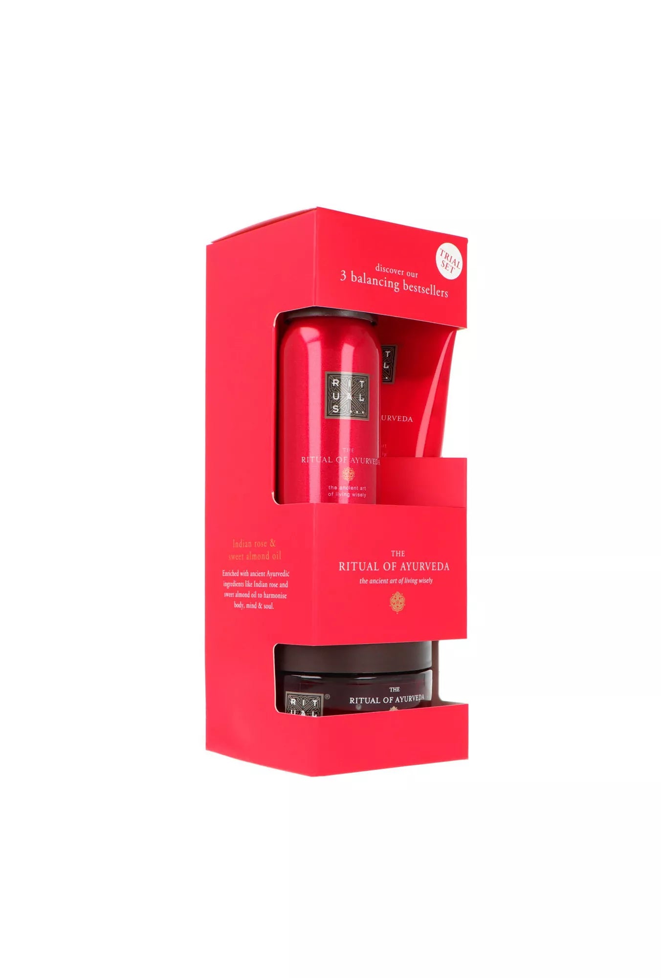 Zestaw Rituals The Ritual Of Ayurveda - Trial 2024 Foaming Shower Gel 50ml + Body Cream 70ml + Body Scrub 125g