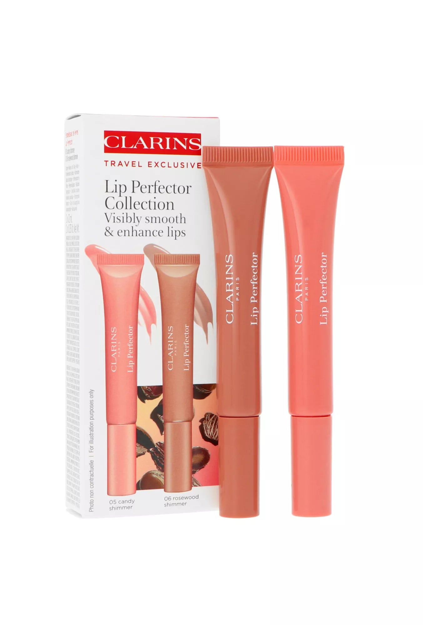 Zestaw Clarins Lip Perfector Duo 05 Candy Simmer 12ml + 06 Rosewood Simmer 12ml